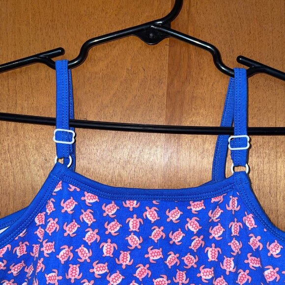 ToobyDoo Girls Blue Pink Turtle Print Romper Adjustable Straps Drawstring Waist - Picture 5 of 6